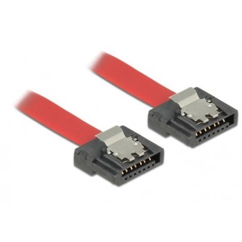 Kabel SATA DATA III (6GB/S) F/F 50cm z zatrzaskami metalowymi FLEXI czerwony