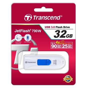 Transcend USB 32GB 25/90 JetFlash 790W biały USB 3.0