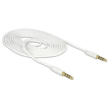 Delock Kabel Audio 3.5mm męski/męski 4-pin biały 2.0m