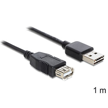 DeLOCK EASY USB2.0 A Wtyk-Gniazdo - czarny 1m