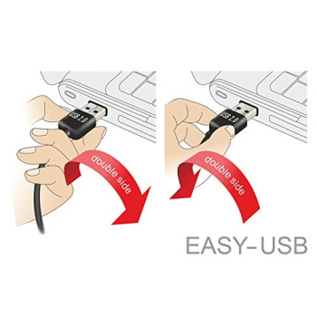 DeLOCK EASY USB2.0 A Wtyk-Gniazdo - czarny 1m
