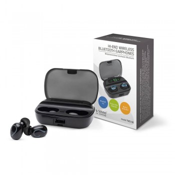 Słuchawki bezprzewodowe Bluetooth Savio TWS-06 BT 5.0 z mikrofonem, powerbankiem i led