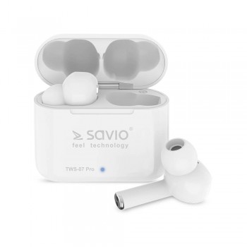 Słuchawki bezprzewodowe Savio TWS-07 PRO BT 5.0 z mikrofonem i power bankiem