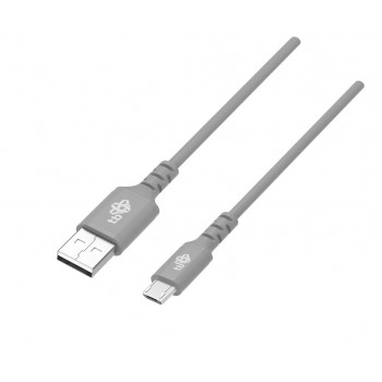 Kabel USB-Micro USB 1m silikonowy szary Quick Charge