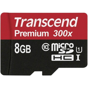Transcend 8GB microSD memory card (black with adapter, Class 10 UHS-I)