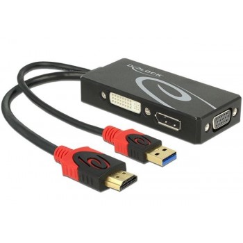 Adapter HDMI(M)- DISPLAYPORT(F)+DVI-D(F)