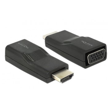 Adapter HDMI(M)- VGA(F) CZARNY MINI rozmiar