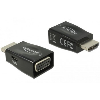 Adapter HDMI(M)- VGA(F)+USB MICRO(F) czarny