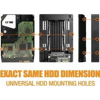 Icy Dock EZConvert Lite MB882SP-1S-3B, mounting frame (black, 2.5 "to 3.5" SATA / SAS SSD / HDD converter)