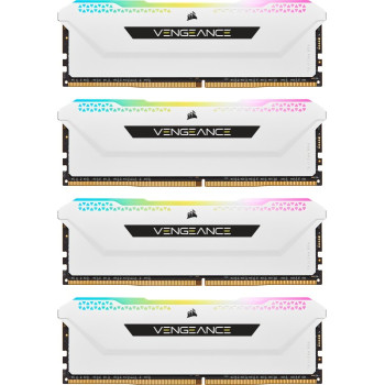 Corsair DDR4 - 32 GB -3200 - CL - 16 - Quad-Kit, RAM (white, CMH32GX4M4E3200C16W, Vengeance RGB PRO SL)