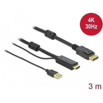 Kabel HDMI(M)-Displayport (M)4K 3M USB A(M) 85965