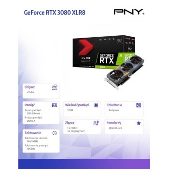 Karta graficzna GeForce RTX3080 10GB XLR8 TRIPLE FAN
