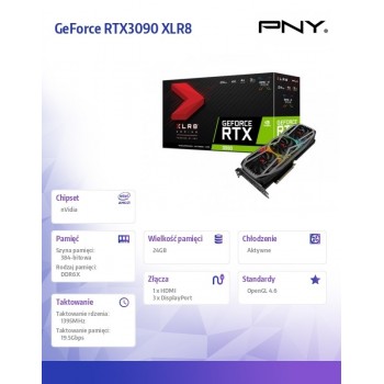 Karta graficzna GeForce RTX3090 24GB XLR8 TRIPLE FAN