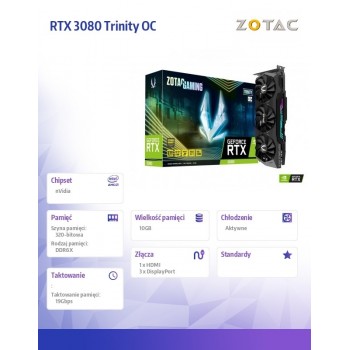 Karta graficzna RTX 3080 Trinity OC 10G GDDR6X 320bit 3DP/HDMI