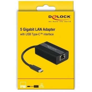 Adapter USB C(M) 3.1 - RJ45(F) 5GB na kablu 13.5 cm czarny