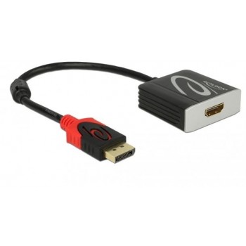 Adapter DISPLAYPORT(M) 1.4 - HDMI(F) 4K 60Hz NA KABLU 20 cm Aktywny czarny na kablu