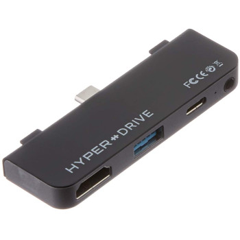 Hyper Drive 4-in-1 USB-C Hub, Docking Station (Dark Gray)