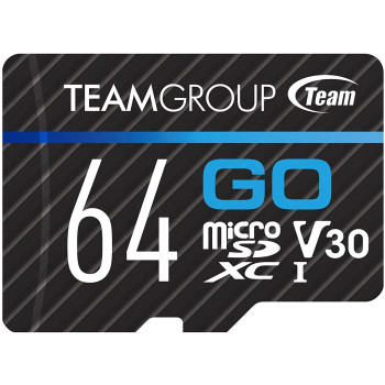 Team Group GO 64 GB microSDXC, memory card (black/blue, UHS-I U3, V30)