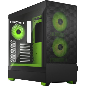 Fractal Design Pop Air RGB green Core TG Clear Tint, Tower Case (black/green)
