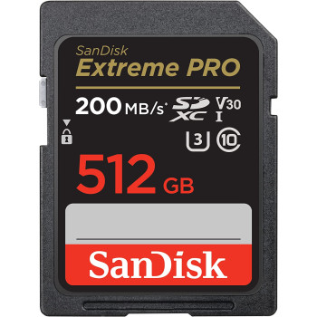 SanDisk Extreme PRO 512 GB SDXC, memory card (black, UHS-I U3, Class 10, V30)