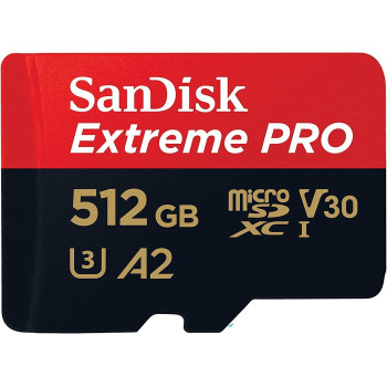 SanDisk Extreme PRO 512 GB microSDXC, memory card (UHS-I U3, Class 10, V30, A2)