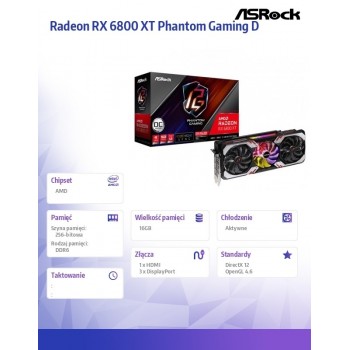 Karta graficzna Radeon RX 6800 XT Phantom Gaming D 16GB OC 256bit 3DP/HDMI