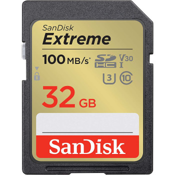 SanDisk Extreme 32GB SDHC Memory Card (UHS-I U3, Class 10, V30)