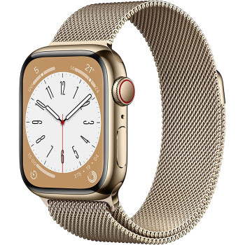 Apple Watch Series 8 Cell Smartwatch (milanese gold, 41mm, Stainless Steel, 4G) MNJF3FD/A