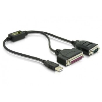 Adapter USB-AM SERIAL 9PIN DB9 (COM)(M)+LPT 25PIN DB25(F) na kablu