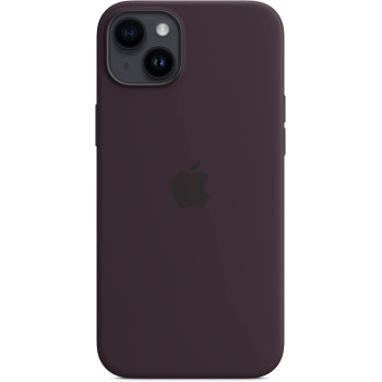 Apple silicone case with MagSafe, mobile phone cover (dark purple, elderberry, iPhone 14 Plus)