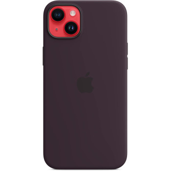 Apple silicone case with MagSafe, mobile phone cover (dark purple, elderberry, iPhone 14 Plus)