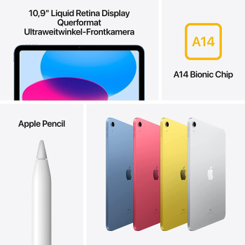 Apple iPad 64GB, tablet PC (pink, Gen 10 / 2022)