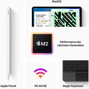 Apple iPad Pro 12.9" (128 GB), tablet PC (grey, Gen 6 / 2022)