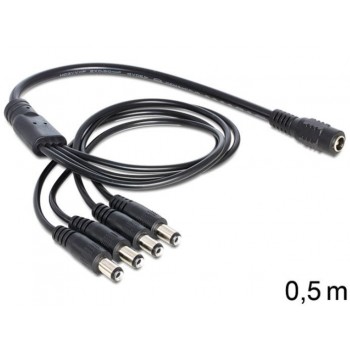 Kabel zasilający DC 5.5X2.1MM(F)4x DC(M) 0.5m