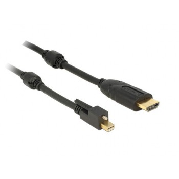Kabel DisplayPort MINI(M) V1.2 ze śrubą - HDMI(M) 2m
