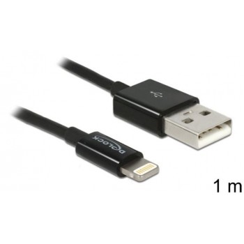 Kabel LIGHTNING(M) USB-A(M) 1m czarny