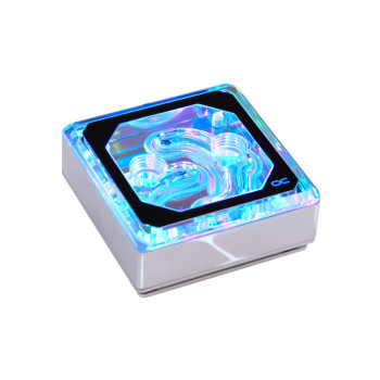 Alphacools ice block XPX Aurora Edge Plexi Chrome, CPU cooler (transparent / chrome)