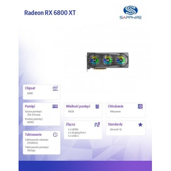Karta graficzna Radeon RX 6800 XT NITRO+ SE 256bit GDDR6 HDMI/DP/USB-C