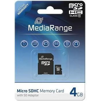 Media Range 4 GB microSD, memory card (black, Class 10)