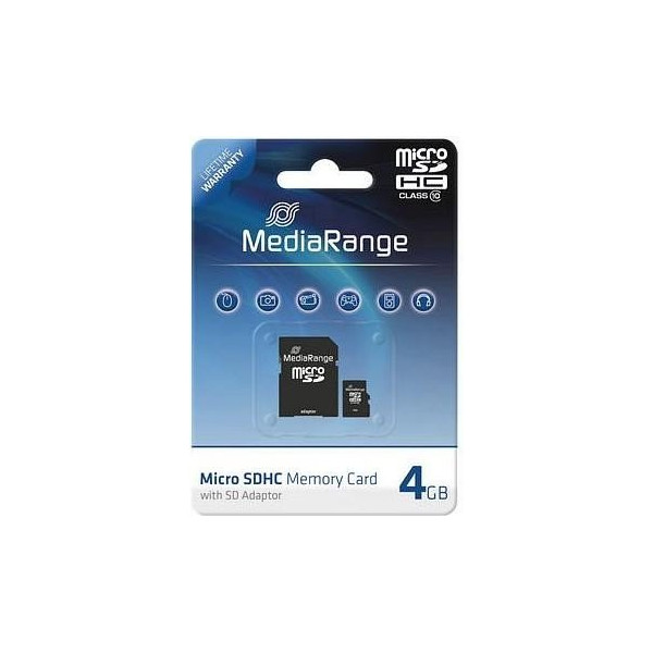 Media Range 4 GB microSD, memory card (black, Class 10) Media Range 4 GB microSD, memory card (black, Class 10)