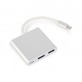 Adapter USB typ C srebrny