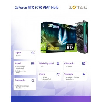 Karta graficzna GeForce RTX 3070 AMP Holo 8GB GDDR6 256bit 3DP/HDMI