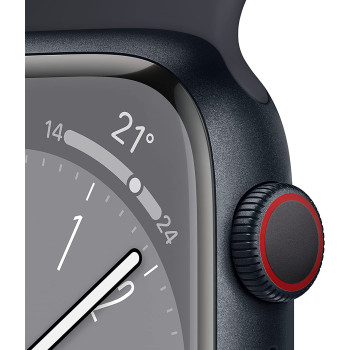 Apple Watch Series 8 Smartwatch (midnight, 45mm, Aluminium, Sport Band) MNK43FD/A
