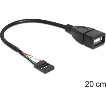 DeLOCK USB 2.0 (gniazdko) na USB 2.0 Pin Header, 0.2m (83291)