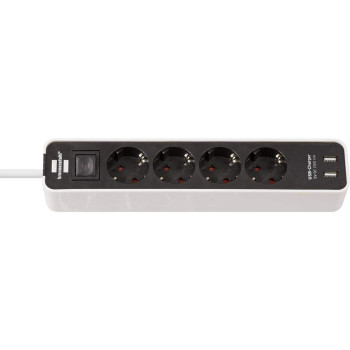 Brennenstuhl Ecolor 4x Power 2x USB - 1.5m - white