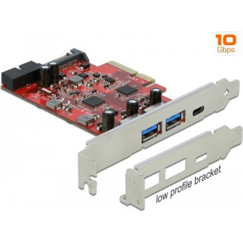 DeLOCK PCIe x4 1x USB-C / 2xUSB-A / 1xUSB3.0