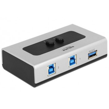 Switch 2-porty USB 3.0 typ B srebrny manualny dwukierunkowy