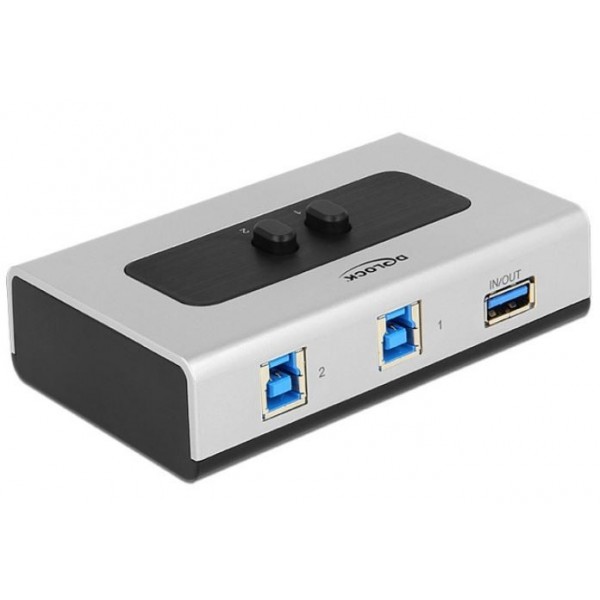 Switch 2-porty USB 3.0 typ B srebrny manualny dwukierunkowy Switch 2-porty USB 3.0 typ B srebrny manualny dwukierunkowy