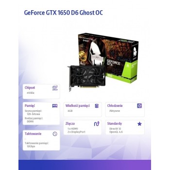 Karta graficzna GeForce GTX 1650 D6 Ghost OC 4GB GDDR6 128BIT HDMI/2DP