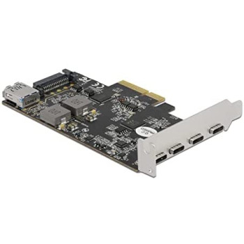 DeLOCK PCI Express x4 card for 4 x USB Type-C + 1 x USB Type-A - SuperSpeed USB 10 Gbps - low profile form factor, USB controlle